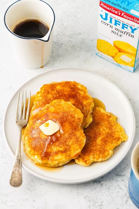 Cornbread Pancakes, Pancake Mix Muffins, Jiffy Corn Muffins, Cornmeal Pancakes, Corn Pancakes, Jiffy Mix, Corn Muffin, Jiffy Cornbread Mix, Jiffy Corn Muffin Mix