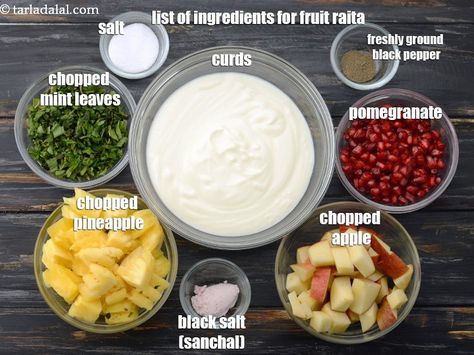 Fruit Raita, Top 10 Healthy Foods, Raita Recipe, Marathi Culture, Pineapple Benefits, Mix Fruit, Apple Benefits, Tiffin Recipe, 10 Healthy Foods