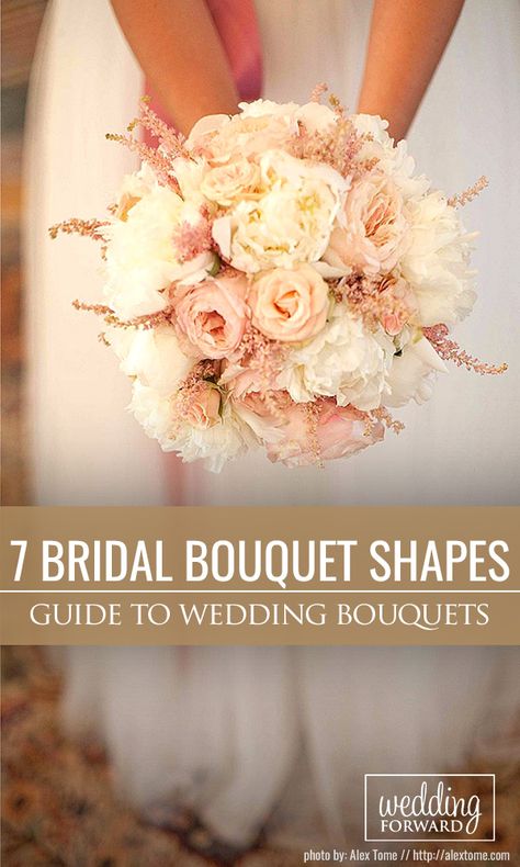 7 Popular Bridal Bouquet Shapes & Styles ❤ Wedding bouquet is an important bride's accessory. There are plenty different kind of flowers and seven of the most popular bridal bouquet shapes. See more: http://www.weddingforward.com/bridal-bouquet-shapes/ #wedding #bridal #bouquets #shapes Types Of Bouquets Shapes, Wedding Bouquet Shapes, Bridal Bouquet Shapes, Buffy Dress, Unique Wedding Bouquets, Bouquet Shapes, Beautiful Wedding Bouquets, Wedding Dress Shapes, Unique Bridal Bouquets