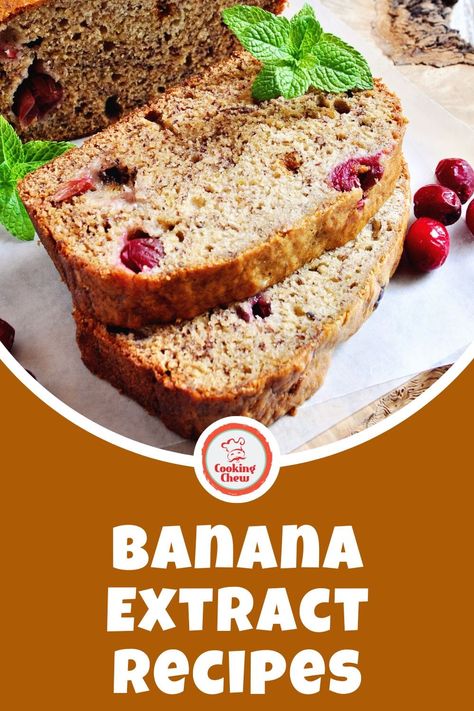 This list of banana extract recipes feature decadent baked goods, sweet desserts, and some of your breakfast favorites. Banana Extract Recipe, Extract Recipes, Banana Extract, Breakfast Favorites, Keto Banana Bread, Recipes Using Bananas, Zucchini Banana Bread, Banana Cream Pie, Chocolate Bomb