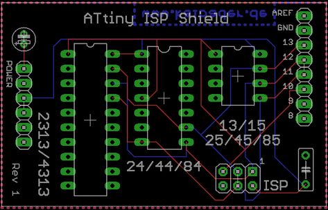 ATtiny In System Programmer (ISP) Arduino Shield – Kai Christian Bader Arduino Shield, Arduino, Pins