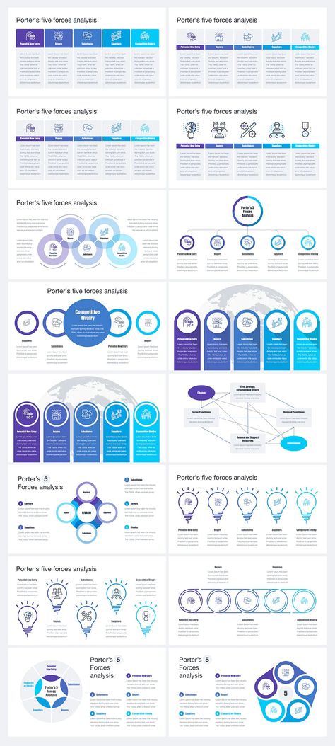 Learn how to use Porter's Five Forces Analysis to understand the competitive landscape of your industry and make strategic decisions. #powerpoint #business Porters Five Forces, Competitive Analysis Infographic, Strategic Plan Design, Healthcare Analytics, Presentation Diagram, Corporate Layout, Process Analysis, Analytics Design, Keynote Design