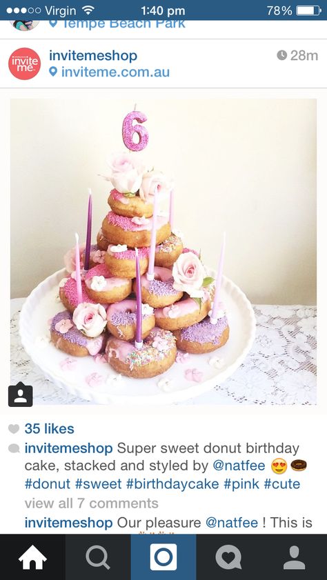 Donought Cake, Donut Stacked Cake, Unicorn Donut Cake, Stacked Donut Cake, Donut Stack Birthday Cake, Donut Tower Cake Birthday, Donut Stack Cake, Donut Cake Birthday, Donut Stack