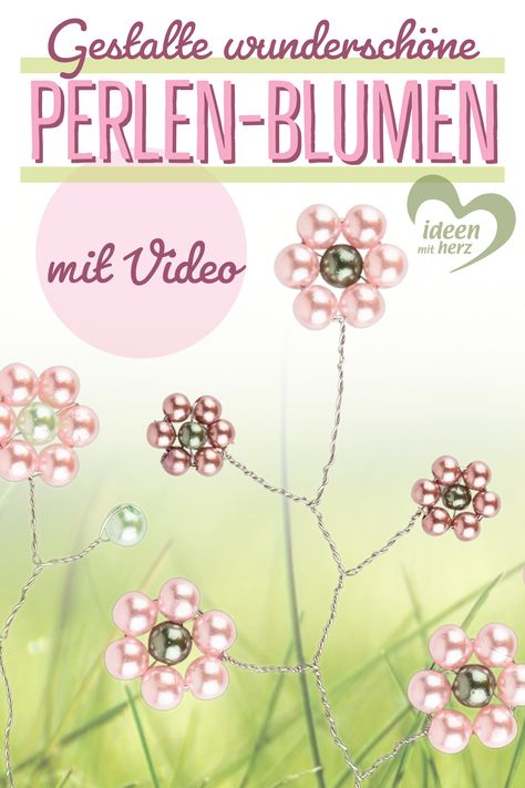 Gestalte ganz einfach deine eigenen Blumen aus Perlen und Draht! In unserem Video zeigen wir dir Schritt für Schritt, wie das geht. Verwende beliebige Perlen in verschiedenen Farben und Größen. So entstehen im Handumdrehen zauberhafte Perlen-Blüten. Eine wunderschöne DIY-Deko, die du sogar zur Gestaltung von individuellem Schmuck verwenden kannst. Viel Spaß beim Basteln! :) Window Crafts, Bead Crafts, Beaded Flowers, Diy Fashion, Christmas Crafts, Beads, Van, Flowers, Christmas