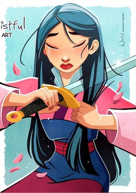 Mulan Wistful Art, Anastasia Disney, Disney Mignon, Animation Disney, Mulan Disney, Princess Drawings, Disney Artwork, Princess Cartoon, Art Disney