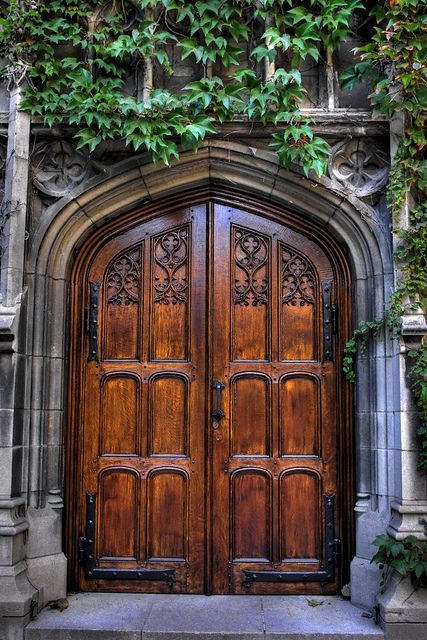 "Enter Into His Gates With Thanksgiving"    Bond Chapel - University of Chicago When One Door Closes, Gorgeous Doors, University Of Chicago, Door Entryway, Cool Doors, Antique Doors, Door Gate, Front Entrances, Old Doors