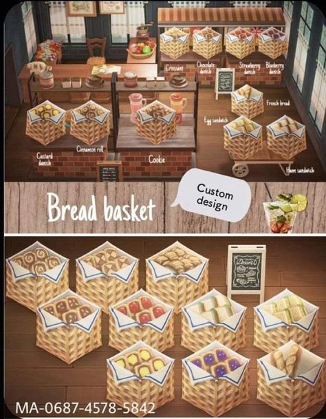 Bakery Acnh Code, Acnh Vegetable Stall Code, Acnh Bread Design, Acnh Bakery Design Codes, Animal Crossing Bakery Codes, Acnh Bread Stall, Animal Crossing Bakery Design, Acnh Bakery Ideas, Acnh Bakery Codes