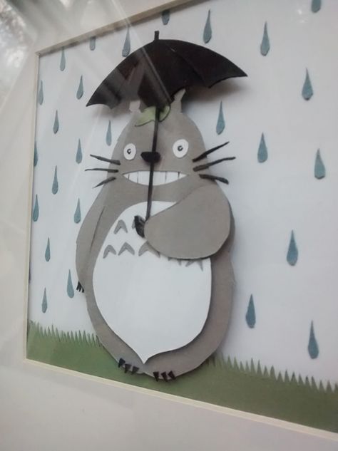 Totoro Room, Totoro Crafts, Totoro Birthday, Totoro Diy, Studio Ghibli Party, Totoro Party, Cut Paper Illustration, Ra Ideas, Paper Collage Art