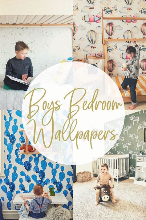 boy bedroom decor Bedroom Wallpaper Decor, Boys Bedroom Wallpaper, Modern Kids Room Design, Bedroom Wallpapers, Kids Bedroom Boys, Boys Bedroom Makeover, Wallpapers Ideas, Modern Kids Room, Bedroom Artwork