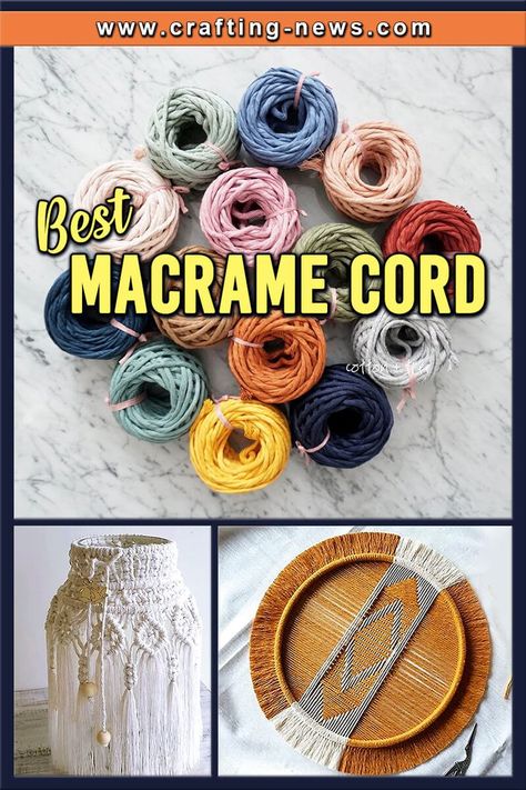 If you are new to macrame, you are probably confused about what type of macrame cord you need. There are so many different brands and sizes, it can be baffling. But once you know the basics of macrame cord, you will see how easy it is to choose the macrame cord for your next project. Macrame Cords, Macrame Thread, Hemp Cord, Bakers Twine, Cotton String, Macrame Projects, Macrame Cord, Bulky Yarn, Macrame Patterns