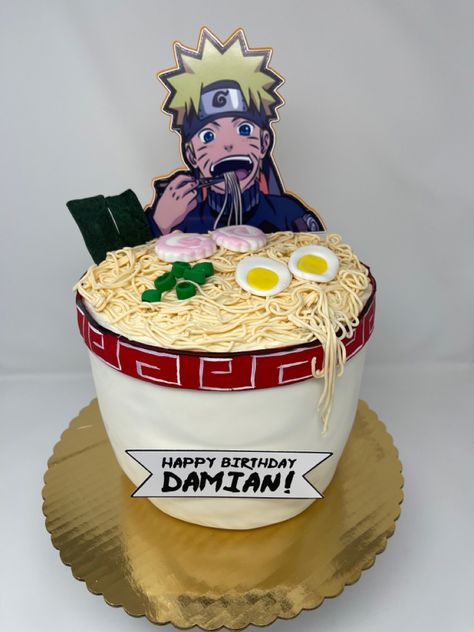 Naruto Birthday Cake, Naruto Party Ideas, Naruto Cake, Bolo Naruto, Naruto Birthday, Anime Cake, Funny Birthday Cakes, Bowl Cake, Themed Birthday Cakes