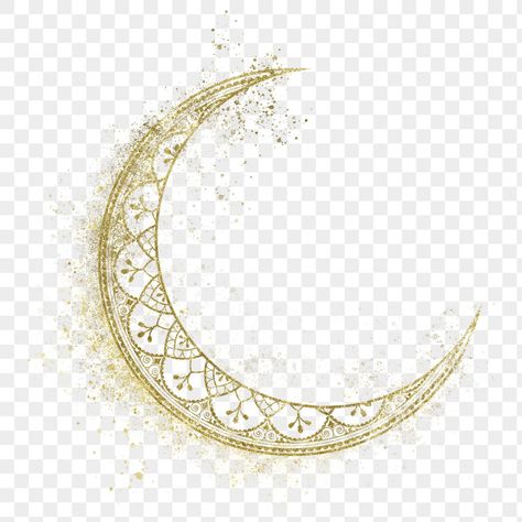 Moon Transparent Background, Eid Mubarak Png, Moon Ramadan, Moon Collage, Gold Mandala, Ramadan Kareem, Eid Mubarak, Art Decoration, Crescent Moon