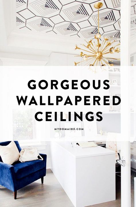 Wallpaper Ceiling Stairwell, Home Office Wallpaper Ceiling, Modern Wallpaper Ceiling, Trey Ceiling Wallpaper, Modern Ceiling Wallpaper, Celling Wallpepar Design, Ceiling Wallpaper Office, Wallpaper Ceiling Ideas Bathroom, Tray Ceiling Wallpaper Bedroom