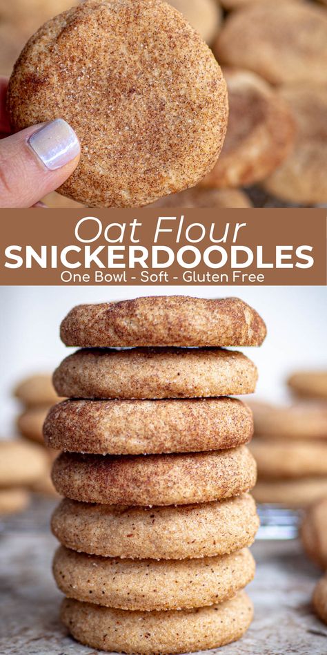 Oat Flour Snickerdoodles, Gluten Free Oat Flour Cookies, Oat Flour Rolls, Oat Flour Desserts, Oat Desserts, Cookies With Oat Flour, Oat Flour Recipe, Oat Flour Baking, Oat Flour Cookies