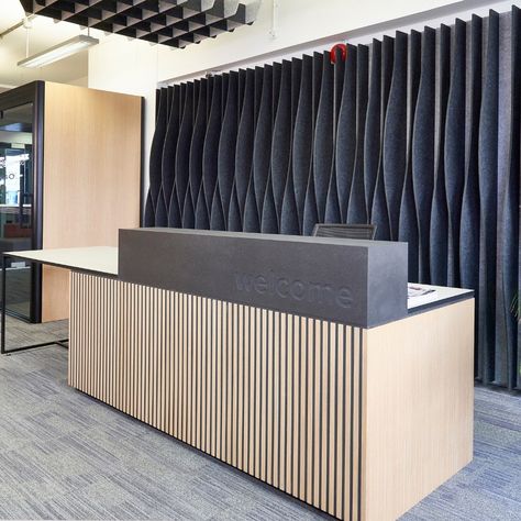 Embrace the beauty of simplicity 🌿 The Slat reception desk collection combines natural inspiration with clean lines for a tactile and visual experience. Available in both laminate and veneer, it brings a sleek and striking finish to any space. Visit our website to view our collection of modern reception desks. #SustainableDesign #OfficeFurniture #BespokeDesign #mediawall #SustainableDesign #ElevateYourSpace #officefurniture #bespokefurniture #furnituremanufacturer #designinteriors #handcra... Slat Reception Desk, Reception Desk Design Office, Desk Design Office, Modern Reception Desk Design, Ergonomic Office Furniture, Modern Reception Desk, Reception Desk Design, Natural Inspiration, Modern Reception