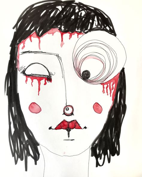 My favourite in this series. I just LOVE the drippy blood and the spiral eye. Had a lot of fun with this one. Drippy Eyes Drawing, Spiral Eyes, Eyes Drawing, The Spiral, Drawing Inspo, Eye Drawing, Adventure Time, My Favourite, Just Love