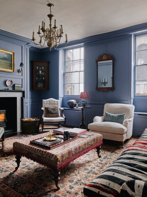 Colour for living rooms: the paint shades we love right now Best Blue Paint Colors, London Living Room, Rachel Allen, Oval Room Blue, Georgian House, Floor Sitting, Blue Paint Colors, Old Room, Curved Sofa