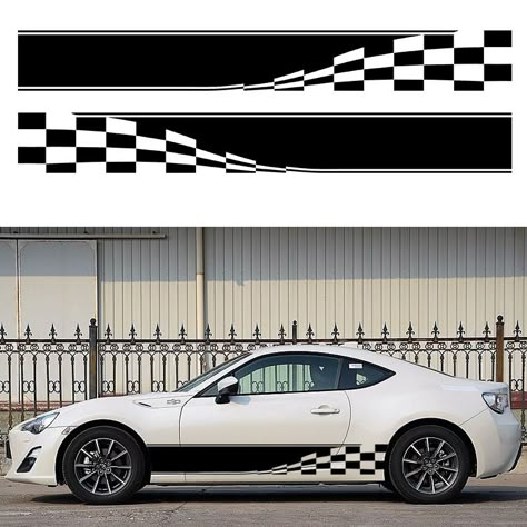 Checkered Flag Decal, Caravan Travel, Car Sticker Ideas, Car Stripes, Motorcycle Paint Jobs, Car Sticker Design, Bike Stickers, Dynamic Movement, Car Wrap Design