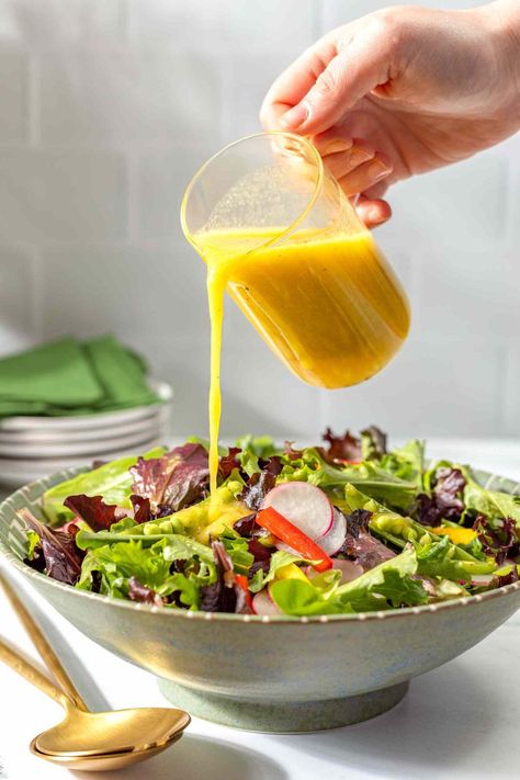 When I need a quick and flavorful vinaigrette, I turn to this ginger dressing recipe. With freshly grated ginger and a few pantry staples, it’s delicious on any salad, slaw, and as a marinade. Thai Salad Dressing, Postpartum Recipes, Thai Salad Dressings, Tahini Salad Dressing, Mustard Salad Dressing, Thai Salad, Delicious Salad Dressings, Thai Salads, Salad Dressing Recipe