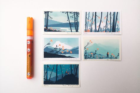 sketchbooks & personal work :: Behance Posca Inspiration, Highlighter Art, Tiny Sketchbook, Tom Haugomat, Minimalist Bullet Journal, Posca Marker, Posca Art, Gouache Illustrations, Gouache Art