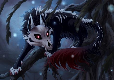 Do not own. Pet Anime, Demon Wolf, Fantasy Wolf, Canine Art, Creature Drawings, Fantasy Creatures Art, Anime Wolf, Scary Art, Mythical Creatures Art