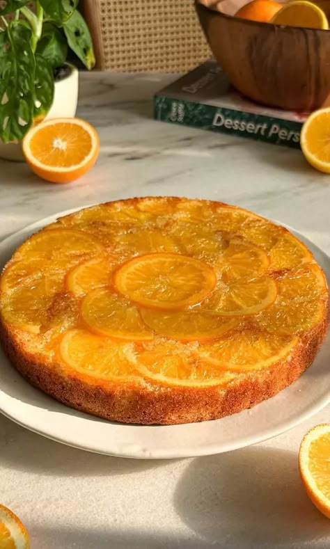 Upside Down Orange Cake by millsandbuns | Quick & Easy Recipe | The Feedfeed Upside Down Orange Cake, Orange Cake Ideas, Baking Aesthetic Recipes, Orange Cake Design, Orange Dessert Recipes, Baking Ideas Aesthetic, Mario Food, Orange Buttermilk Cake, Orange Upside Down Cake