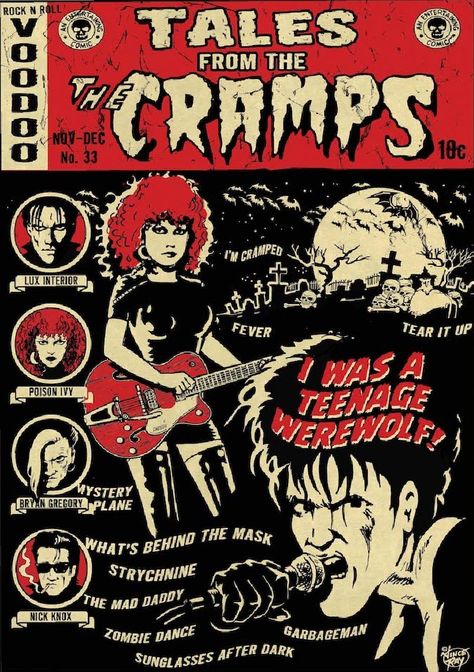 Tales from the cramps Poster
The Cramps
Rockabilly punk band The Cramps Poster, The Cramps Band, Zombie Dance, Teenage Werewolf, Art Fan, The Cramps, Rock Posters, Poster Artwork, Cute Poster