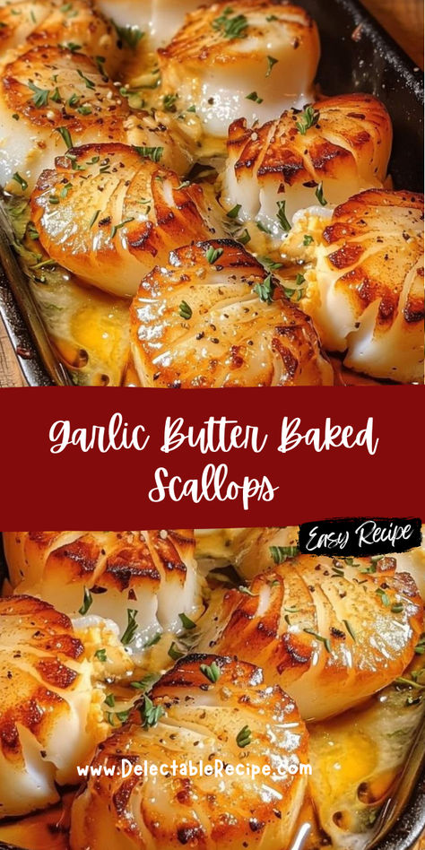 Garlic Baked Scallops, Seafood First Course, Bay Scallops And Shrimp Recipes, How To Bake Scallops In The Oven, Scallops Appetizer Recipes, Seafood Dish For Christmas, Scallops And Broccoli Recipe, What To Make With Scallops, Yummy Fish Recipes