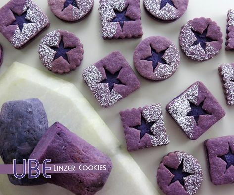 Tapioca Cake, Ube Jam, Purple Cookies, Cookie Dough Ingredients, Ube Recipes, Mexican Cornbread, Linzer Cookies, Purple Yam, Flavored Butter