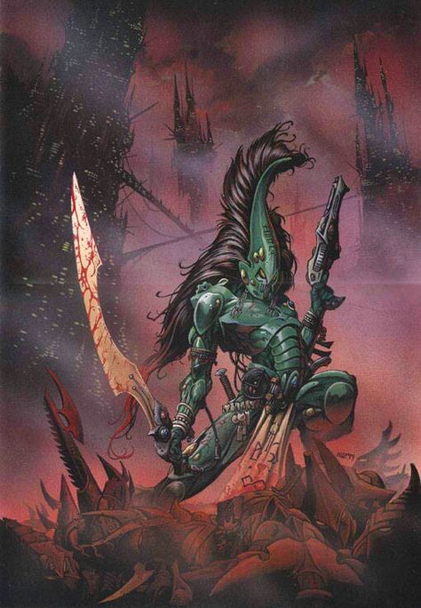 Eldar Striking Scorpion Aspect warrior Eldar Art, Rifts Rpg, Warhammer 40k Eldar, Eldar 40k, Warhammer Eldar, 40k Eldar, Dark Eldar, Grim Dark, Warhammer 40k Art