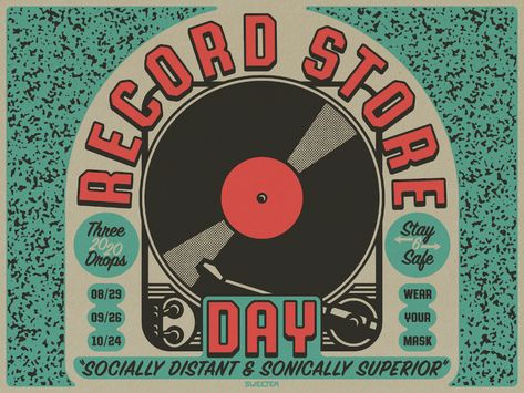 Record Store Day Poster, Record Store Day, Dj Logo, 2020 Design, Music Store, Vintage Music, Record Store, Music Record, Paw Print