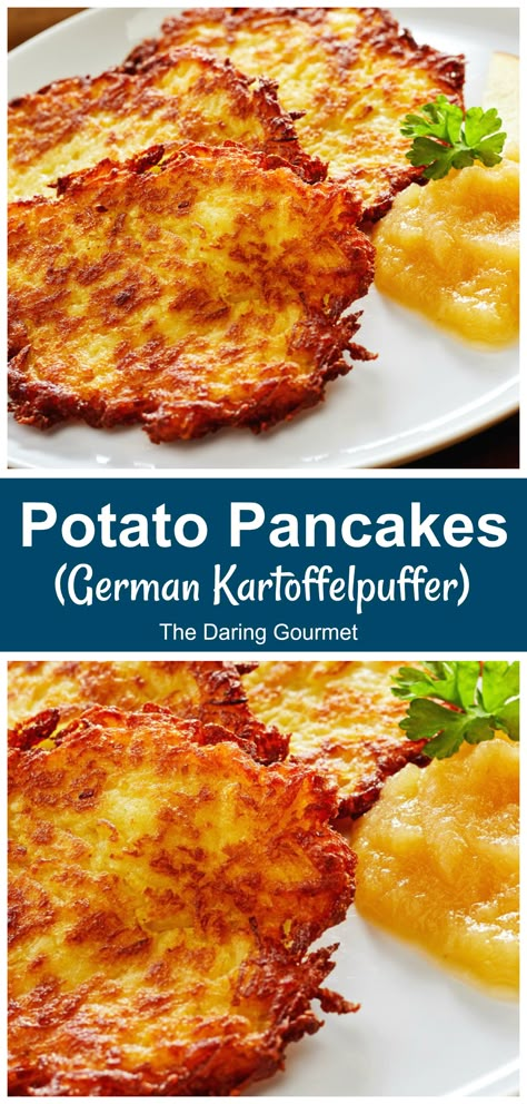 German Potato Pancakes, German Food Recipes, German Food Authentic, Food Authentic, German Dishes, German Cooking, German Potatoes, German Potato, German Foods