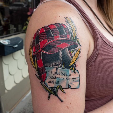 Catcher In The Rye Tattoo, Holden Caulfield, Tatoo Inspiration, Catcher In The Rye, Book Tattoo, Rye, Skull Tattoo, I Tattoo, Tatting