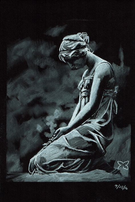 White Charcoal On Black Paper, Charcoal On Black Paper, White Charcoal, Black Paper, White, Black