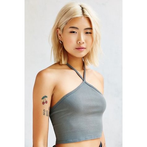 Truly Madly Deeply Triangle Halter Top ($24) ❤ liked on Polyvore featuring tops, olive, triangle halter top, triangle top, halter neck top, beige top and olive green crop top Triangle Crop Top, High Neck Halter Top, Triangle Halter Top, Latest Crop Tops, Neck Halter Top, High Neck Halter, Sewing Things, Layering Tank Tops, Madly Deeply