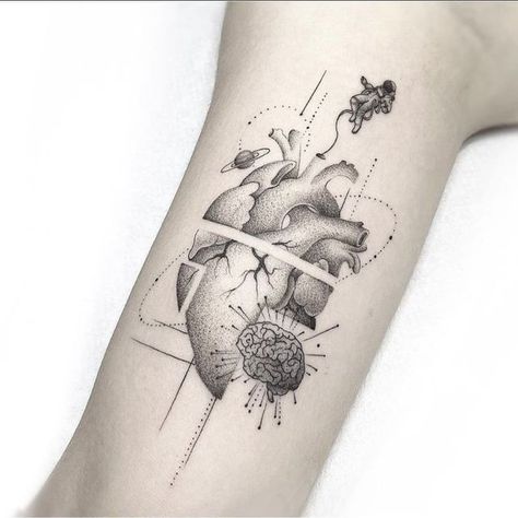 Heart Anatomy Tattoo, Real Heart Tattoos, Healthcare Tattoo, Black Heart Tattoo, Human Heart Tattoo, Realistic Heart Tattoo, Anatomical Tattoos, Black Heart Tattoos, Deep Tattoo