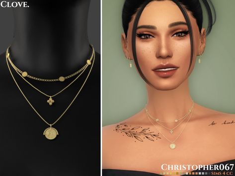 Sims 4 Cc Women Necklace, Sims 4cc Jewelry, Sims 4 Mods Necklace, Sims 44 Cc Jewelry, Sims Necklace Cc, Ts4 Necklace Cc, Sims 4 Earring Cc, Sims4 Jewelry, Clove Necklace