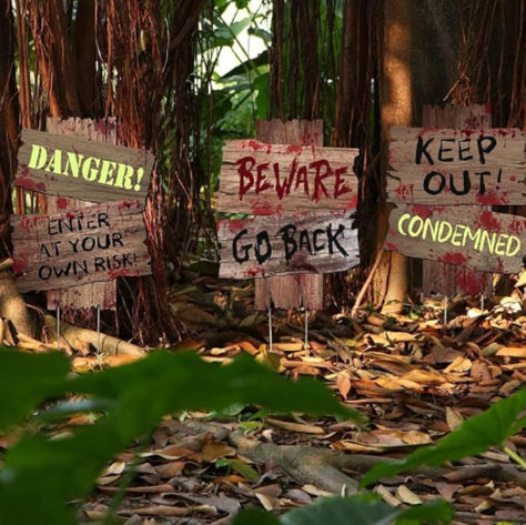 Halloween Decorations Outdoor Beware Yard Signs Stakes Creepy Assorted Warning Sign, Scary Zombie Theme Party Decor Supplies, Halloween Party Decorations, 3 Pieces, 16.5" x 12.2"  I need these for all those SOLICITORS that come in my yard! 😀 Zombie Halloween Party, Zombie Decorations, Zombies Run, Halloween Yard Signs, Pirate Stuff, Sidewalk Signs, Scary Zombie, Zombie Party, Halloween Yard Decorations