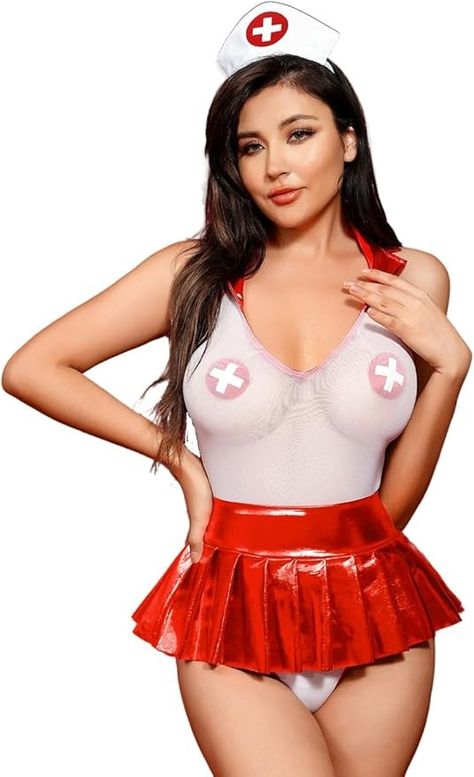 Sexy Nurse, Hot Halloween Costume Ideas For Hospital Enthusiasts. I earn commission from qualifying purchases as an Amazon associate . #halloween #cosplay #halloweencostume Nurse Halloween Costume, Uniform Style, 2023 Color, Nurse Costume, Red Mini Skirt, Plus Size Halloween, Nurse Uniform, Lingerie Costume, Stretch Skirt