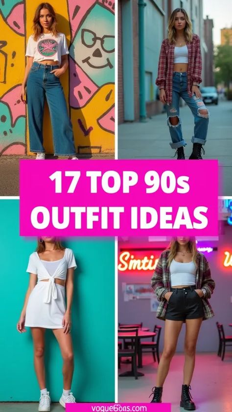 Ready to bring back the '90s? These 17 perfect 90s-inspired outfits will have you looking retro-cool at your next theme party! From classic slip dresses to high-waisted jeans, flannel shirts, and oversized jackets, these outfits capture all the best elements of '90s fashion. Whether you're going for a grunge vibe, sporty chic, or a bit of street style, these looks are full of nostalgia and attitude. Get ready to party like it's the '90s with these fun and stylish outfits! #90sFashion #ThemePartyOutfits #RetroStyle #90sVibes #PartyLooks 90s Outfit Ideas, Off Shoulder Jacket, White Oversized Sweater, Back To The 90s, Throw It Back, Oversized Trench Coat, 90s Inspired Outfits, Black Capri Pants, 90s Looks