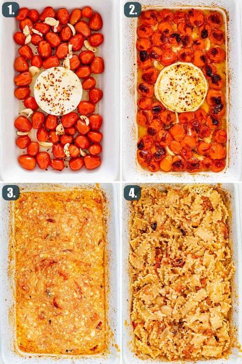 Cheese Block Pasta, Tik Tok Pasta, Tomato Pasta Bake, Pasta Pan, Tomatoes Roasted, Quick Vegetarian Dinner, Tonights Dinner, Roasted Tomato Pasta, Baked Feta Pasta