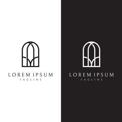 Window Logo Design Ideas, Arch Logo Design, Cafe Logos, Window Logo, Church Logo Design, Door Logo, Inmobiliaria Ideas, Temple Logo, Minimalist Logos