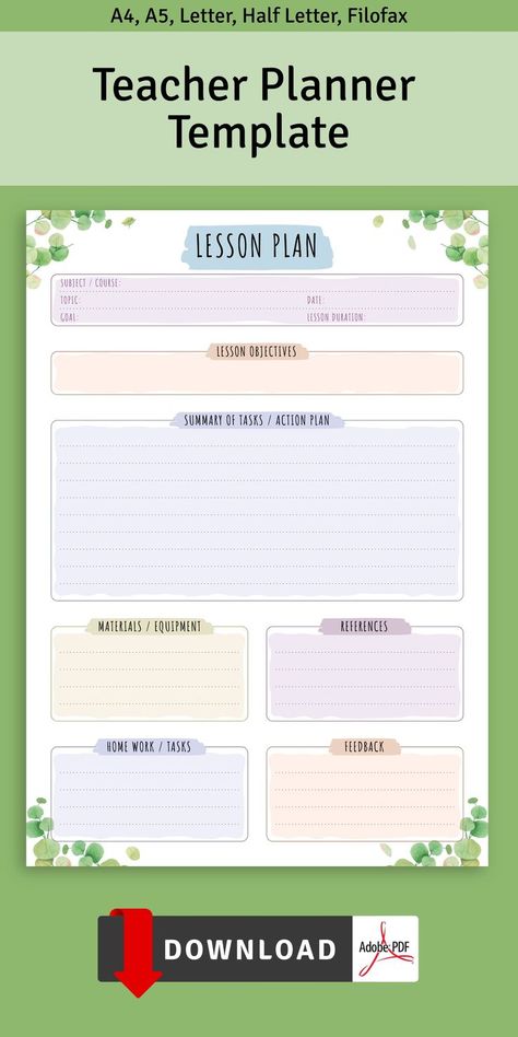 Teacher Planner Template has a simple design. Perfect for teachers of all grade levels from pre-k through high school. Planner design. Diy agenda planner. Teacher planner printable. Teachers planner. Routine planner. Work planner organization. Best planners for teachers. Teacher planners. Planner pdf. Schedule templates aesthetic. Cute planner ideas. Diy planner notebook layout. #aestheticjournalideas #plannerdesignlayout #plannerdesignideas #notesaesthetictemplate #plannerpageideas Daily Lesson Plan Template, School Planner Organization, Teachers Planner, Best Teacher Planner, Aesthetic Teacher, High School Planner, Teacher Lesson Plans Template, Planner Routine, Diy Planner Notebook Layout