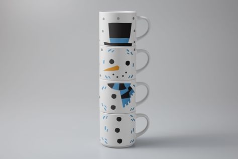 Snowman Stackable Mugs Stackable Mugs, Stacking Mugs, Snowman Design, Transfer Sheets, Infusible Ink, Cricut Design, To Create, Cricut, Mug