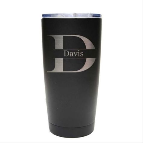 Name And Letter - 20 Oz - Stainless Steel Tumbler Personalized Cups Tumblers For Men, Name Tumbler Cups Men, Personalized Stainless Steel Tumbler, Vaso Yeti, Diy Bridesmaid Gifts, Initial Tumbler Monograms, Laser Etched Stainless Steel Tumbler, Steel Stamp, Yeti Cup