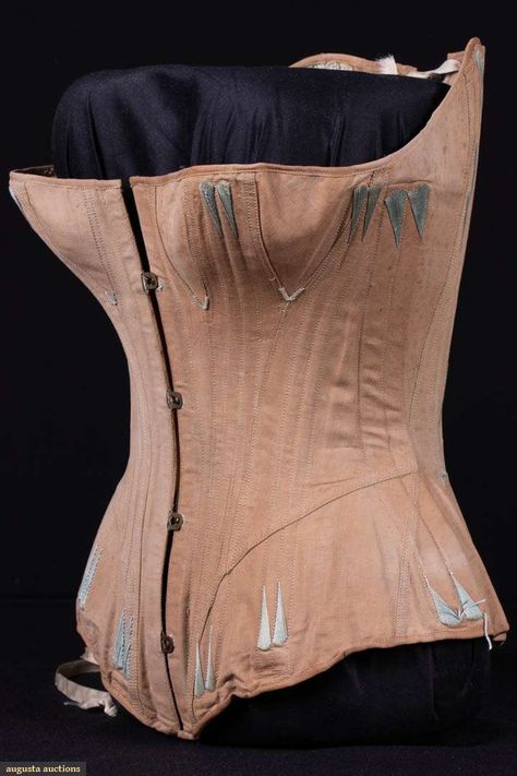 Auctions by Date 1860s Corset, Corset Bag, Corset Ideas, 1899 Fashion, Underarm Stains, Embroidered Corset, Belle Epoch, 1880s Fashion, Hip Pads