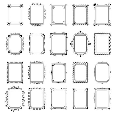 Vintage hand drawn frames doodle set of design Vector Image Frames Doodle, Vintage Doodles, Hand Drawn Frames, Drawn Frames, Doodle Frame, Doodle Frames, Drawing Frames, Geometric Mandala, Comic Book Pages