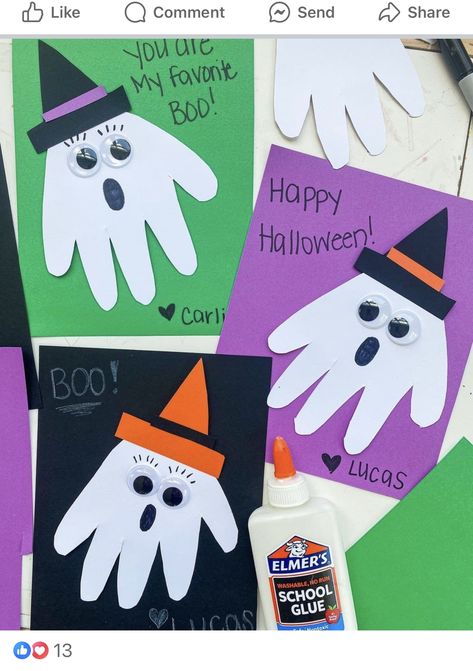 Drawing Halloween Art, Halloween Handprints, Halloween Art Ideas, Halloween Handprint, Drawing Halloween, Toddler Book, Kids Craft Ideas, Prek Crafts, Halloween Crafts Preschool