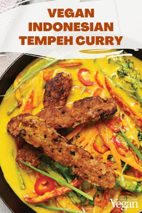 Vegan Indonesian Tempeh Curry Tempeh Recipes Vegan, Balinese Recipe, Vegan Tempeh, Veggie Curry, Curry Recipes Vegetarian, Vegan Asian Recipes, Healthy Vegan Dinner, Tempeh Recipes, Vegan Recipes Beginner