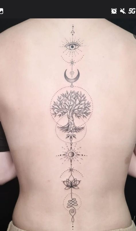 Naomi Tattoo, Female Spine Tattoos, Lower Back Tattoo, Mystical Tattoos, Tasteful Tattoos, Spine Tattoos For Women, Spine Tattoo, Spine Tattoos, Sleeve Tattoos For Women